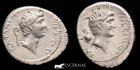 Octavian and Mark Antony Silver Denarius 3.61 g., 20 mm. Moving mint 41 B.C. Ch VF (NGC Certificate).