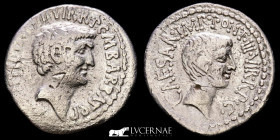 Octavian & Mark Antony Silver Denarius 3.55 g., 21 mm. Moving mint 41 B.C. Good Very fine (MBC)