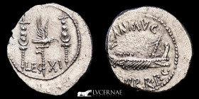 Mark Antony Silver Denarius 3,36 g. 19 mm. Patrae 32-31 B.C. Uncirculated condition.