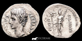 Augustus Silver Denarius 3.51 g. 20-23 mm. Colonia Patricia 19 B.C. nEF