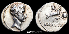 Augustus Silver Denarius 3.74 g. 19.5 mm. Colonia Patricia 18 B.C. Good very fine (MBC)
