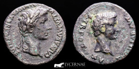 Augustus Silvered Bronze Fouree denarius 3,13 g., 19 mm. Lugdunum 13-14 A.D. GVF