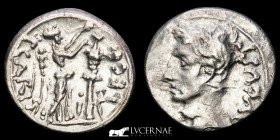 Augustus Silver Quinarius 1.60 g., 14 mm. Emerita. 25-23 B.C. Uncirculated