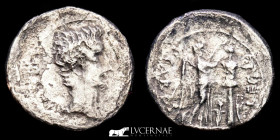 Augustus Silver Quinarius 1,44 g., 15 mm. Emerita 25-23 B.C. Uncirculated