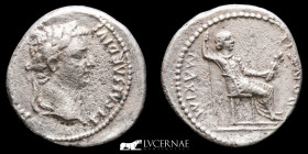 Tiberius Silver Denarius 3,34 g., 19 mm. Lugdunum 14-37 A.D. gVF.