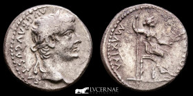 Tiberius Silver Denarius 3,72 g., 17 mm. Lugdunum 14-37 A.D. GVF