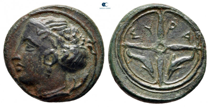Sicily. Syracuse. Second Democracy 466-405 BC. 
Hemilitron Æ

15 mm, 2,26 g
...