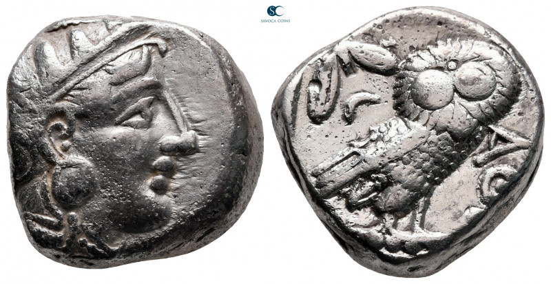 Attica. Athens circa 350-294 BC. 
Tetradrachm AR

22 mm, 16,97 g

Head of A...