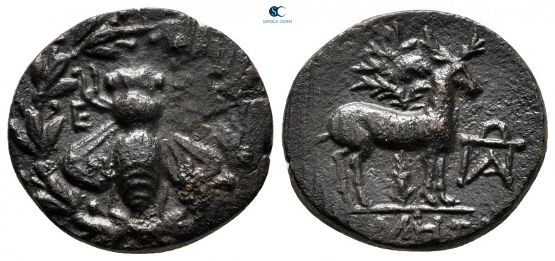 Ionia. Ephesos circa 200-100 BC. 
Bronze Æ

19 mm, 3,75 g

E - Φ. Bee withi...