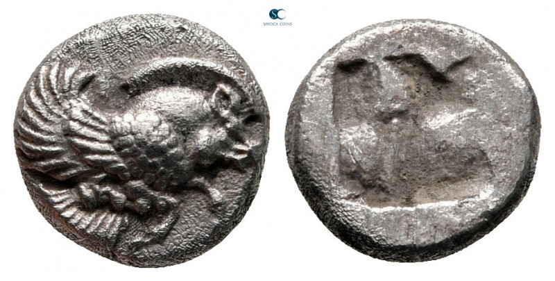 Ionia. Klazomenai circa 480-400 BC. 
Diobol AR

10 mm, 1,34 g

Forepart of ...