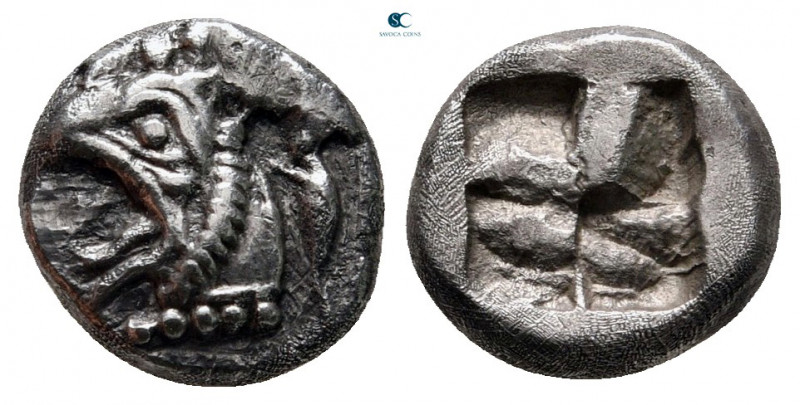 Ionia. Phokaia circa 625-522 BC. 
Diobol AR

10 mm, 1,57 g

Head of a griff...