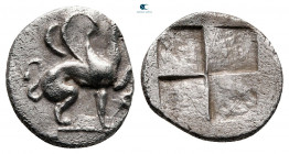 Ionia. Teos circa 544-494 BC. Trihemiobol AR
