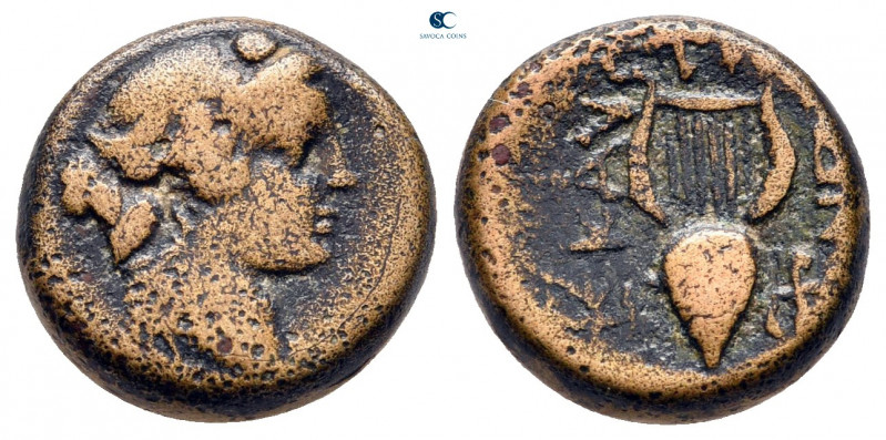 Lydia. Kaystrianoi circa 200-100 BC. 
Bronze Æ

14 mm, 3,57 g

Head of Dion...
