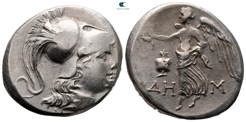 Pamphylia. Side circa 205-190 BC. 
Tetradrachm AR

30 mm, 16,79 g

Helmeted...