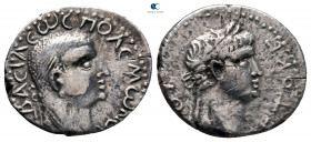 Kings of Bosporos. Polemo II, with Nero AD 38-64. Dated RY 19 (56/7AD). Drachm AR