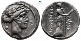 Q. Pomponius Musa 56 BC. Rome. Denarius AR