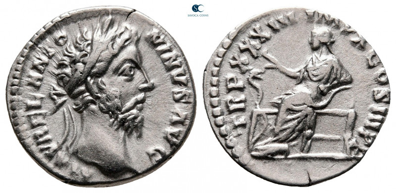 Marcus Aurelius AD 161-180. Rome
Denarius AR

18 mm, 2,86 g

M AVREL ANTONI...