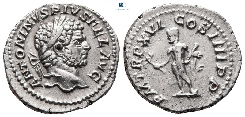 Caracalla AD 198-217. Rome
Denarius AR

20 mm, 3,02 g

ANTONINVS PIVS FEL A...