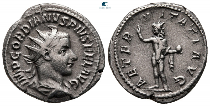 Gordian III AD 238-244. Rome
Antoninianus AR

23 mm, 4,03 g

IMP GORDIANVS ...