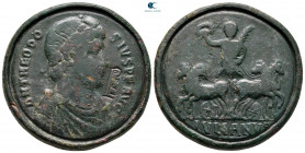 Theodosius I AD 379-395. Struck ca. 440-445 AD. Rome. Contorniate Æ