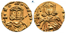 Leo III the "Isaurian", with Constantine V AD 717-741. Syracuse. Tremissis AV