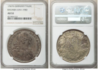 Bavaria. Maximilian III Joseph Taler 1767-A AU53 NGC, Amberg mint, KM502.2, Dav-1950. Minorly worn with scattered charcoal toning accents along the ra...