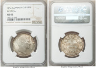 Bavaria. Ludwig I Gulden 1842 MS63 NGC, Munich mint, KM788. Exceedingly choice and heavily satin, with few flaws emerging under either naked-eye obser...