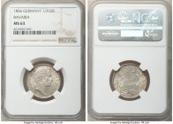 Bavaria. Maximilian II 1/2 Gulden 1856 MS63 NGC, Munich mint, KM825. The first example of this date for the minor issue we have offered, and one of 2 ...