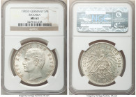 Bavaria. Otto 5 Mark 1903-D MS63 NGC, Munich mint, KM915. Very pleasant with a subdued patina. A type normally found in VF or lower grades. 

HID09801...