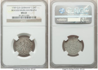 Brandenburg-Bayreuth. Friedrich 1/24 Taler 1759-CLR MS63 NGC, KM218. A Choice Mint State example, displaying crisply stuck motifs and toned surfaces. ...