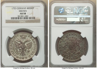Bremen. Free City 48 Grote (2/3 Taler) 1753 AU58 NGC, Bremen mint, KM200. With the names and titles of Franz I. Displaying light silvery toning with v...