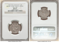 Brunswick-Lüneburg-Calenberg-Hannover. Georg II August 1/6 Taler 1753-IWS MS62 NGC, Clausthal mint, KM298. St. Andrew type. Fully brilliant with spark...