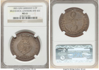 Brunswick-Luneburg-Calenberg-Hannover. George III of England 2/3 Taler 1805-GFM MS61 NGC, Clausthal mint, KM422, Welter-2814. To date the sole example...