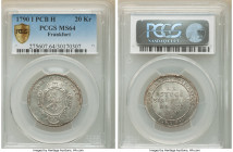Frankfurt. Free City 20 Kreuzer 1790-IPCBH MS64 PCGS, KM275. Bright white with sumptuous luster. With old collector tag enclosed. Ex. Eric P. Newman C...