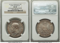 Lippe-Detmold. Leopold IV 3 Mark 1913-A AU58 NGC, Berlin mint, KM275. Gently handled, showing cartwheel luster across the toned surfaces. Ex. Pittman ...