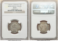 Mecklenburg-Strelitz. Adolf Friedrich IV 1/6 Taler 1764-IHL AU55 NGC, Neustrelitz mint, KM62. An appreciable two-year portrait issue approaching Mint ...