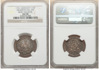 Münster. Sede Vacante 1/6 Taler 1761 AU58 NGC, KM195. Struck upon the death of Bishop Clemens August. With Charlemagne on one side and St. Paul upon t...