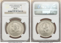 Weimar Republic "Constitution" 5 Mark 1929-A MS64 NGC, Berlin mint, KM64. Slightly matte-like appearances abound this near-gem survivor, commemorating...