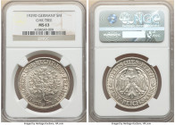 Weimar Republic "Oak Tree" 5 Mark 1929-D MS63 NGC, Munich mint, KM56. A popular type from a more infrequently encountered mint best appreciated when v...