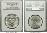 Democratic Republic "Schlüter" 20 Mark 1990-A MS66 NGC, Berlin mint, KM138. One of a mere 37,000 examples struck of this one-year commemorative. 

HID...