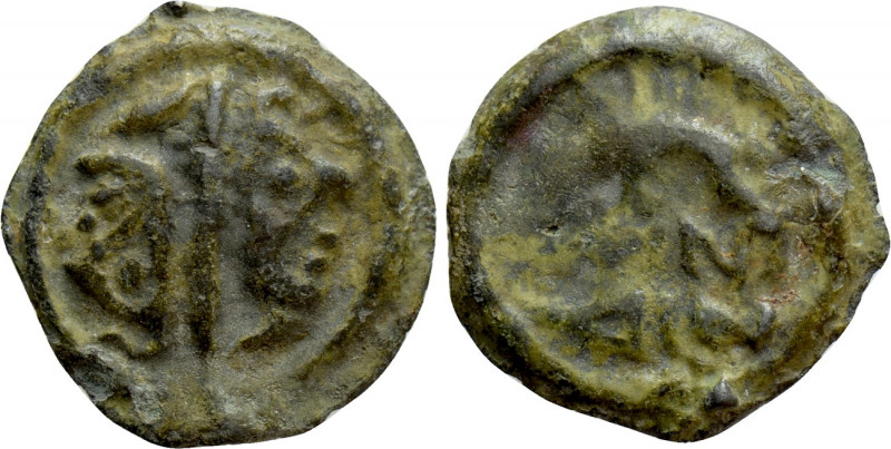 WESTERN EUROPE. Central Gaul. Lingones. Potin (1st century BC). 

Obv: Janifor...