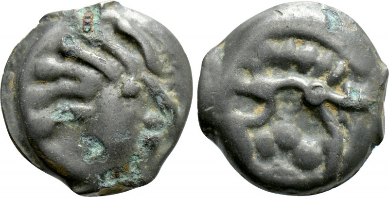 WESTERN EUROPE. Northeast Gaul. Senones. Potin (1st century BC). 

Obv: Styliz...