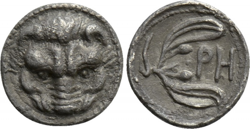BRUTTIUM. Rhegion. Litra (Circa 425-420 BC). 

Obv: Facing scalp of lion.
Rev...