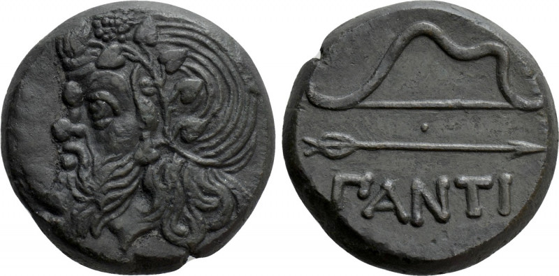 CIMMERIAN BOSPOROS. Pantikapaion. Ae (Circa 340-325 BC). 

Obv: Wreathed head ...