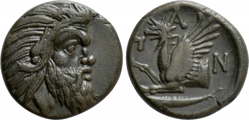 CIMMERIAN BOSPOROS. Pantikapaion. Ae (Circa 310-304/3 BC). 

Obv: Bearded head...