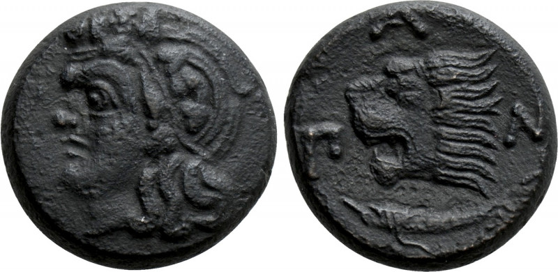 CIMMERIAN BOSPOROS. Pantikapaion. Ae (Circa 310-304/3 BC). 

Obv: Head of saty...