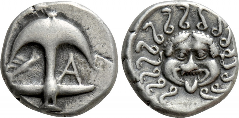 THRACE. Apollonia Pontika. Drachm (Late 5th-4th centuries BC). 

Obv: Upright ...