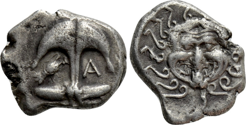 THRACE. Apollonia Pontika. Drachm (Late 5th-4th centuries BC). 

Obv: Upright ...