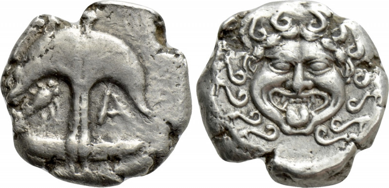 THRACE. Apollonia Pontika. Drachm (Late 5th-4th centuries BC). 

Obv: Upright ...