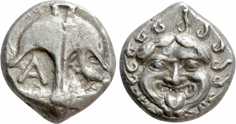 THRACE. Apollonia Pontika. Drachm (Late 5th-4th centuries BC). 

Obv: Upright ...